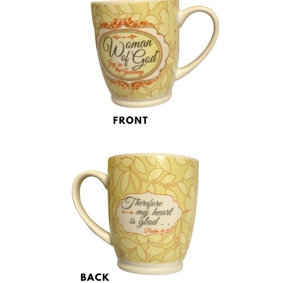 Woman of God Ceramic Cup Joy in the Journey Therefore My Heart is Glad Psalms - Picture 2 of 2